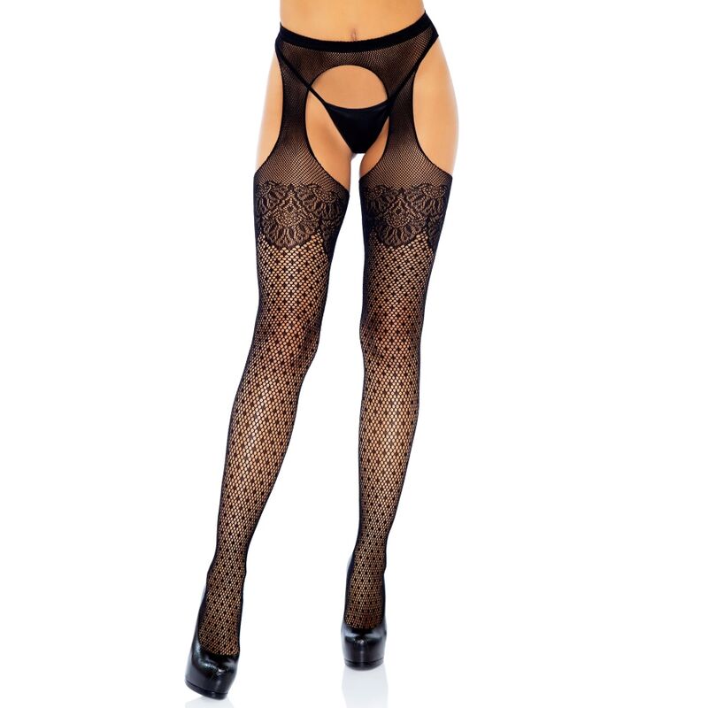 LEG AVENUE - FISHNET AND DOTS BODY STOCKINGS ONE SIZE