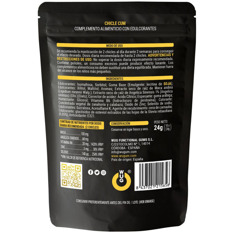 WUG SEX SENSE - CUM GUM EJACULATION ENHANCING & SEMEN BANANA FLAVOR 10 UNITS