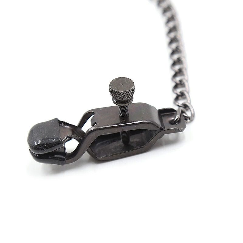 OHMAMA FETISH - METAL CLIPS WITH BLACK CHAIN