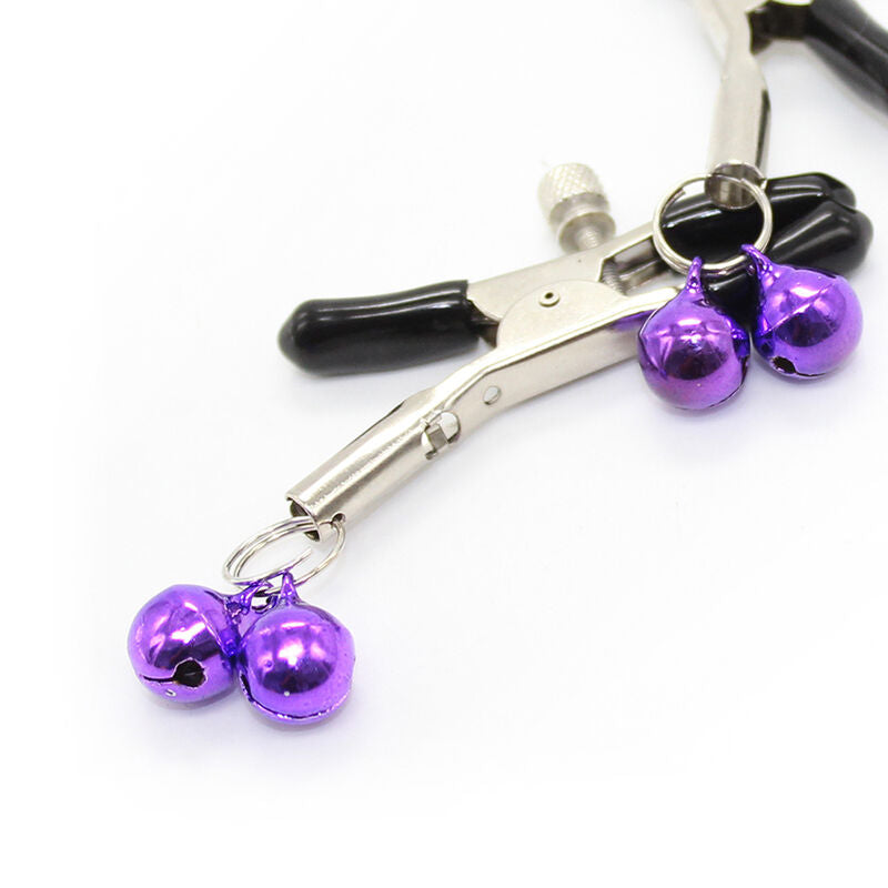 OHMAMA FETISH - LILAC NIPPLE CLAMPS WITH BELL