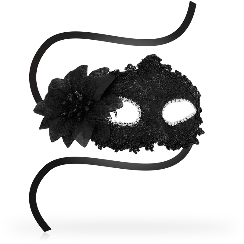 OHMAMA - VENETIAN STYLE SIDE FLOWER ANTIZAZ MASKS - BLACK
