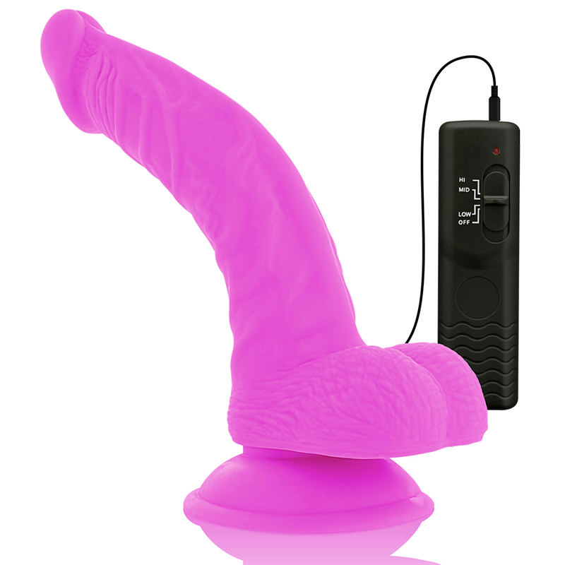 DIVERSIA - LILAC VIBRATING FLEXIBLE REALISTIC DILDO 21.5 CM -OR- 4.5 CM