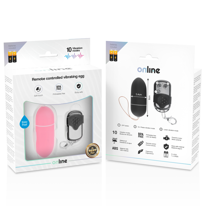 ONLINE - PINK REMOTE CONTROL VIBRATING EGG L