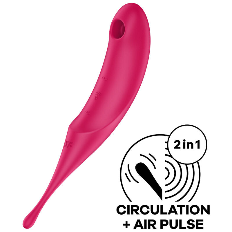 SATISFYER TWIRLING PRO STIMULATOR AND VIBRATOR - RED