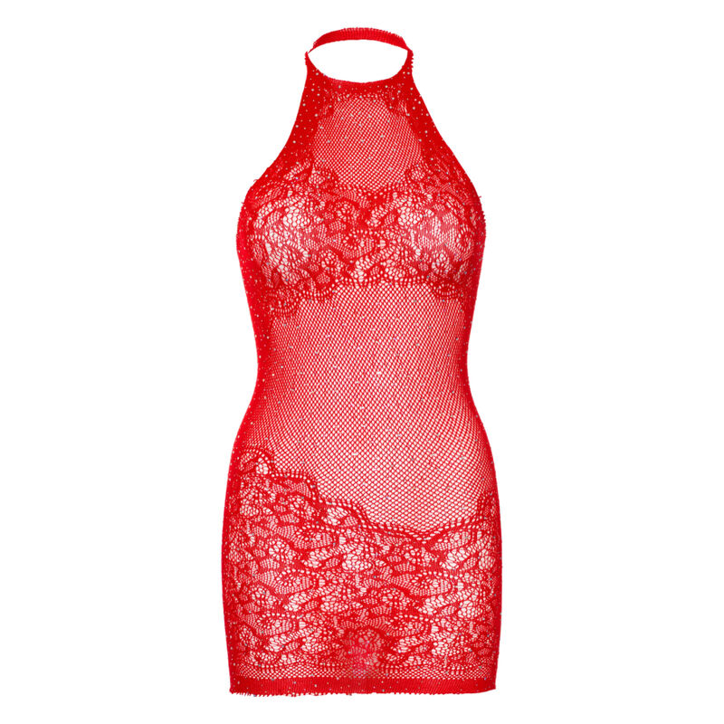 LEG AVENUE - ONE SIZE BEADED MINI DRESS - WHITE