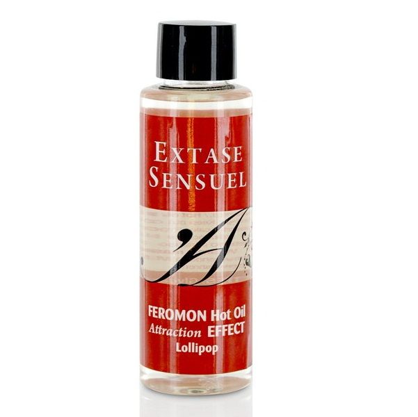EXTASE SENSUAL - HEAT EFFECT MASSAGE OIL WITH PHEROMONES LOLLIPOP 100 ML