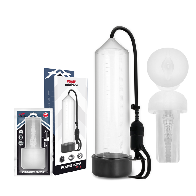PUMP ADDICTED - RX5 TRANSPARENT ERECTION PUMP WITH MASTURBATOR