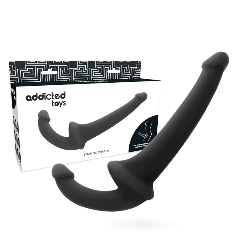 ADDICTED TOYS - BLACK HARNESSLESS DILDO