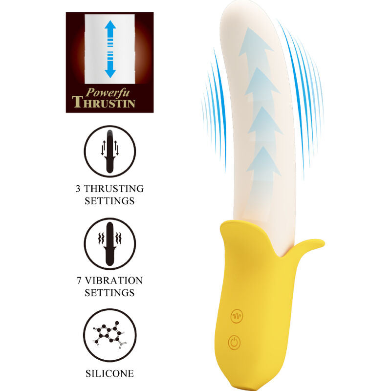 PRETTY LOVE - BANANA GEEK SUPER POWER 7 VIBRATIONS UP & DOWN SILICONE BLACK