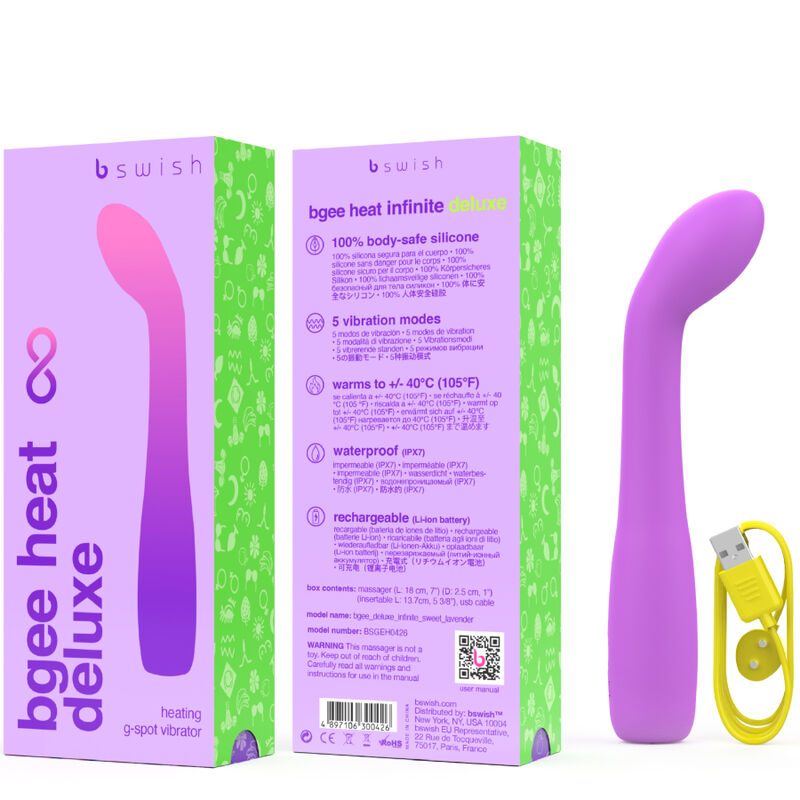 B SWISH - BGEE HEAT INFINITE DELUXE RECHARGEABLE SILICONE VIBRATOR LAVENDER
