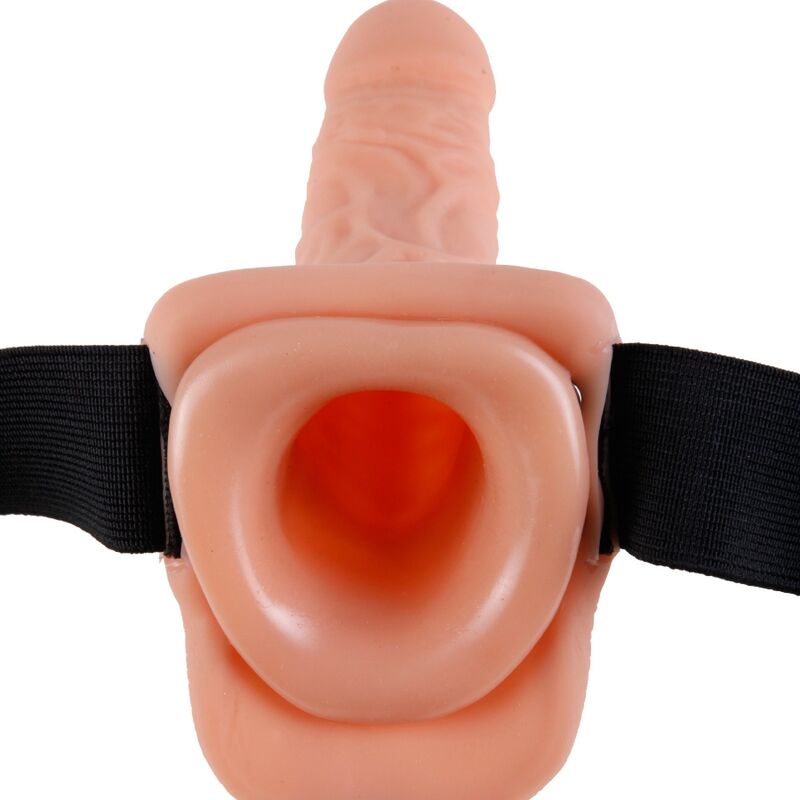 FETISH FANTASY SERIES - ADJUSTABLE HARNESS WITH REMOTE CONTROL AND REALISTIC PENIS WITH TESTICLES 17.8 CM