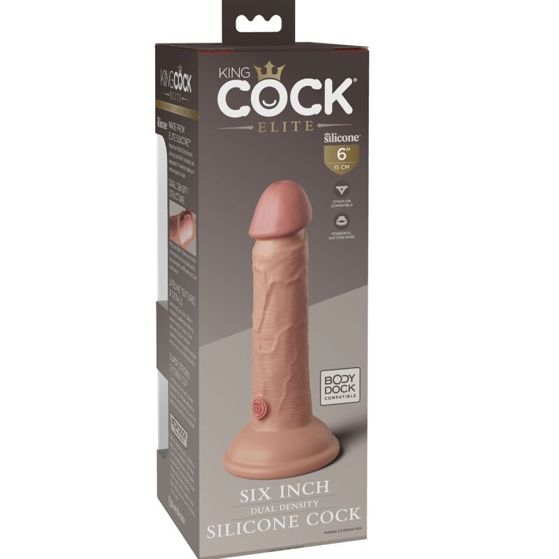 KING COCK - ÉLITE DILDO REALÍSTICO SILICONA 15.2 CM