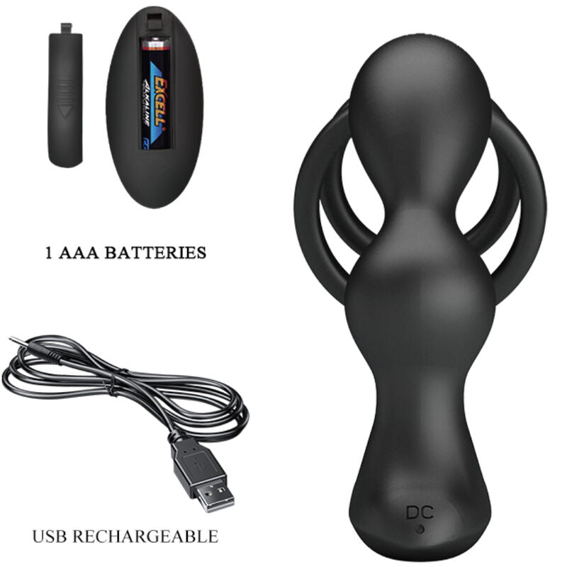 PRETTY LOVE - MARSHALL PENIS RING + VIBRATING ANAL PLUG & REMOTE CONTROL