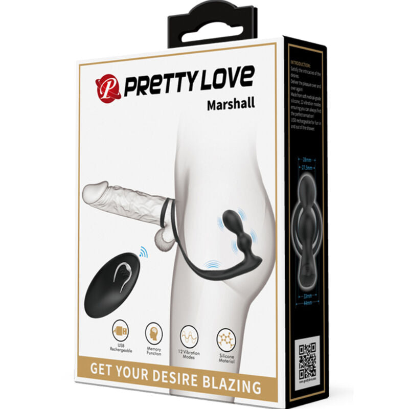 PRETTY LOVE - MARSHALL PENIS RING + VIBRATING ANAL PLUG & REMOTE CONTROL