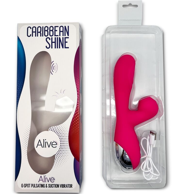 ALIVE - CARIBBEAN SHINE VIBRATOR & SUCTION CUP FUCHSIA