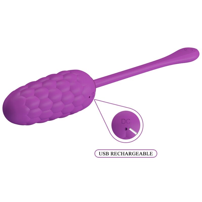 PRETTY LOVE - RECHARGEABLE PURPLE MARINE TEXTURED VIBRATING EGG
