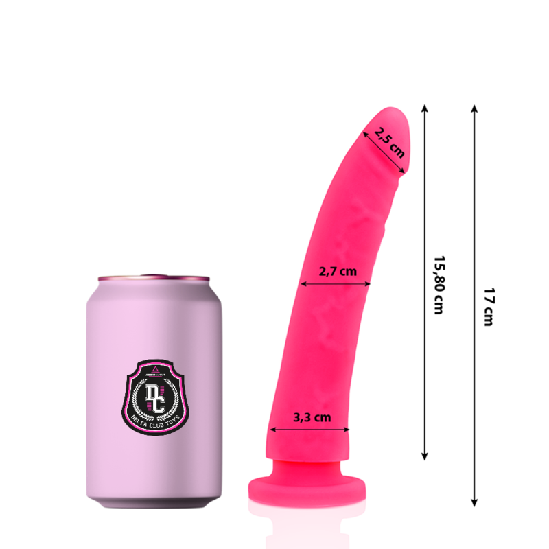DELTA CLUB - PINK REALISTIC DILDO MEDICAL SILICONE 17 CM -O- 3 CM