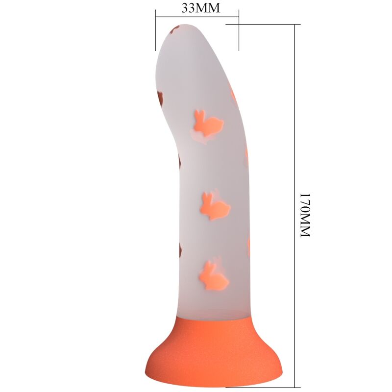 PRETTY LOVE - MAGICAL NIGHTFALL ORANGE LIGHT-UP NON-VIBRATING DILDO