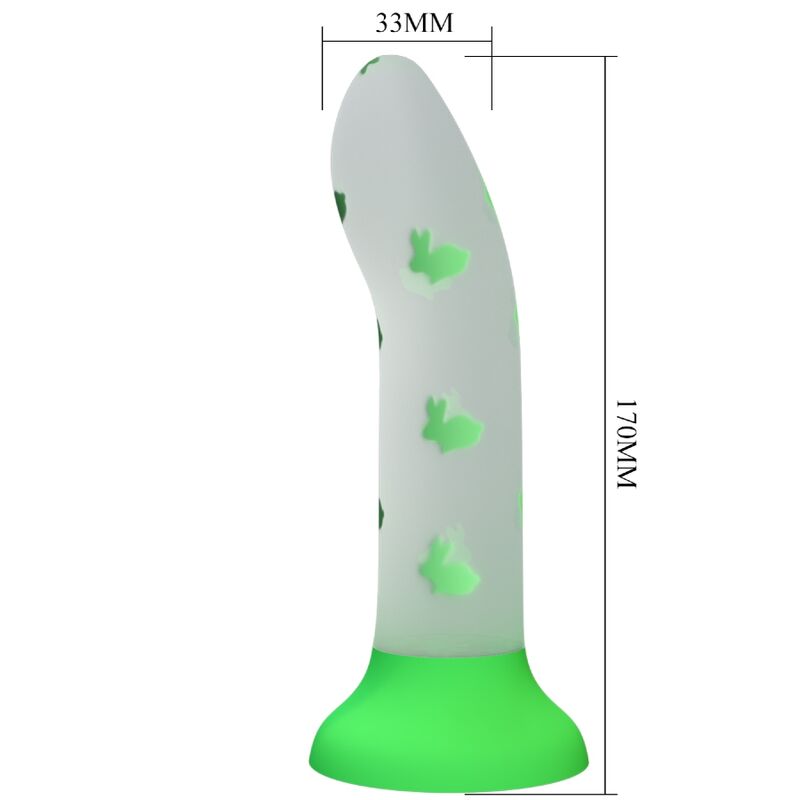 PRETTY LOVE - MAGICAL NIGHTFALL GREEN LIGHT-UP NON-VIBRATING DILDO