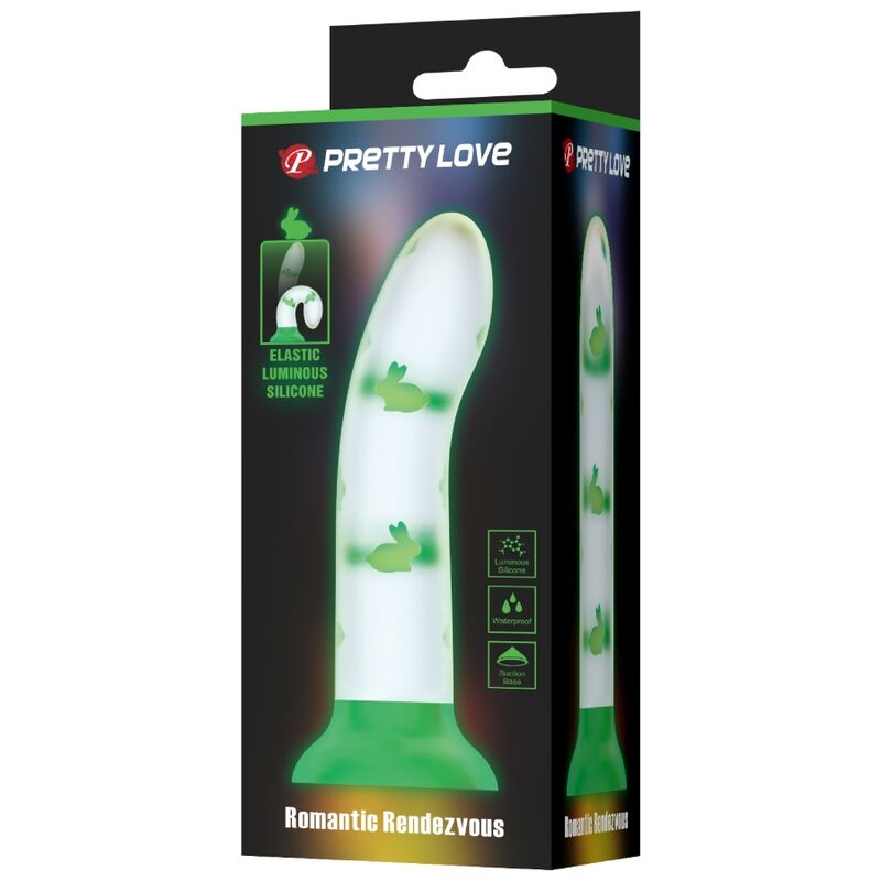PRETTY LOVE - MAGICAL NIGHTFALL GREEN LIGHT-UP NON-VIBRATING DILDO