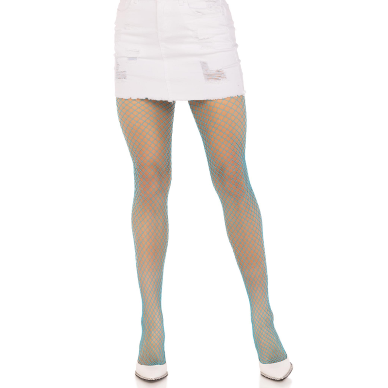 LEG AVENUE - BLUE LYCRA FISHNET PANTYHOSE