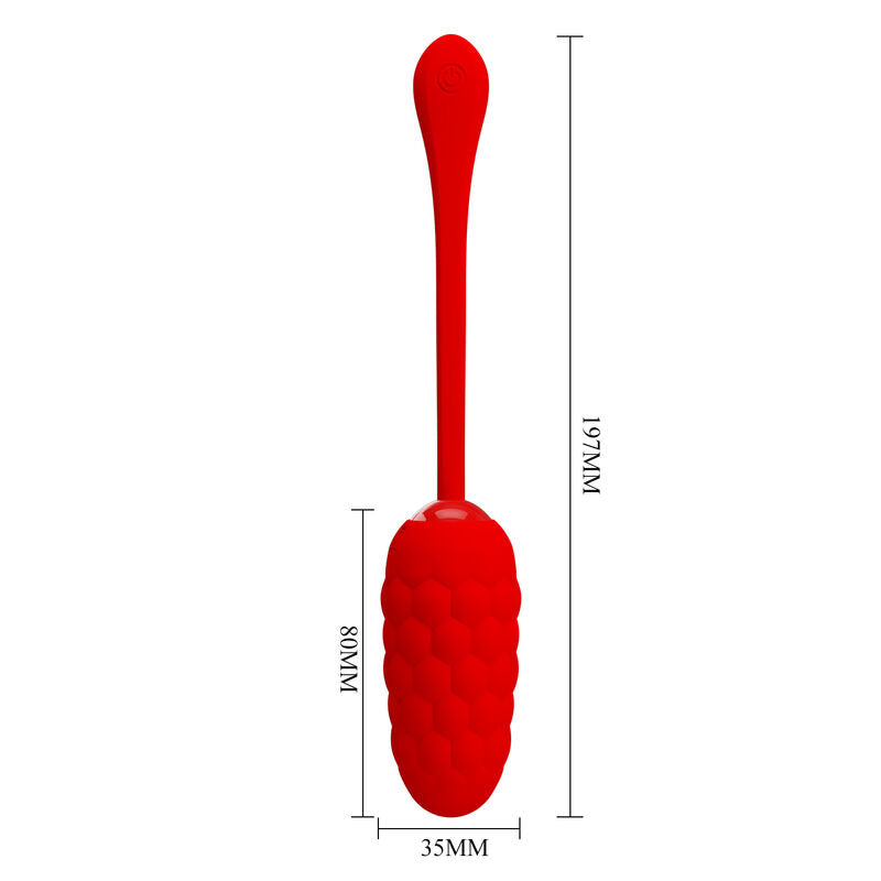 PRETTY LOVE - RECHARGEABLE MARINE TEXTURED VIBRATING EGG RED