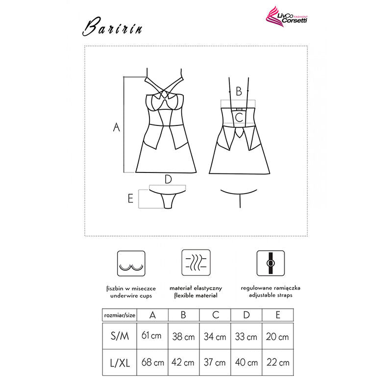 LIVCO CORSETTI FASHION - BARIRIN LC 90633 SKIRT + PANTY BLACK