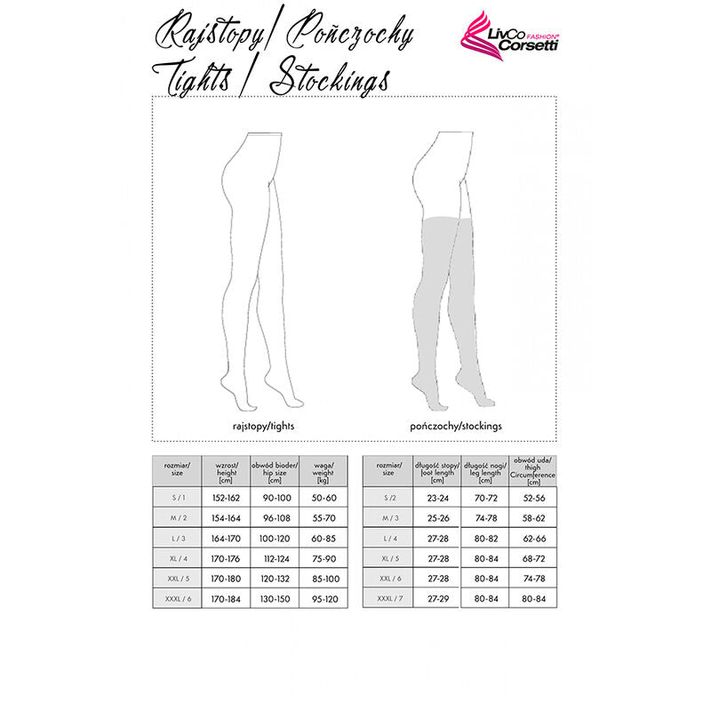 LIVCO CORSETTI FASHION - LAMEAN LC XG044 BLACK TIGHTS ONE SIZE