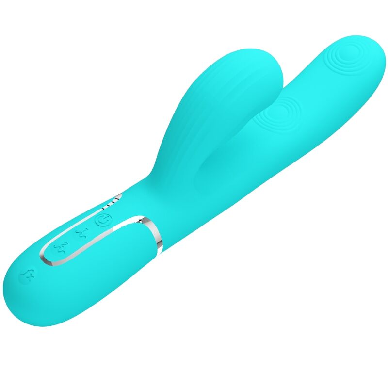 PRETTY LOVE - PERLITA 3-IN-1 MULTIFUNCTIONAL G-SPOT VIBRATOR AQUA GREEN