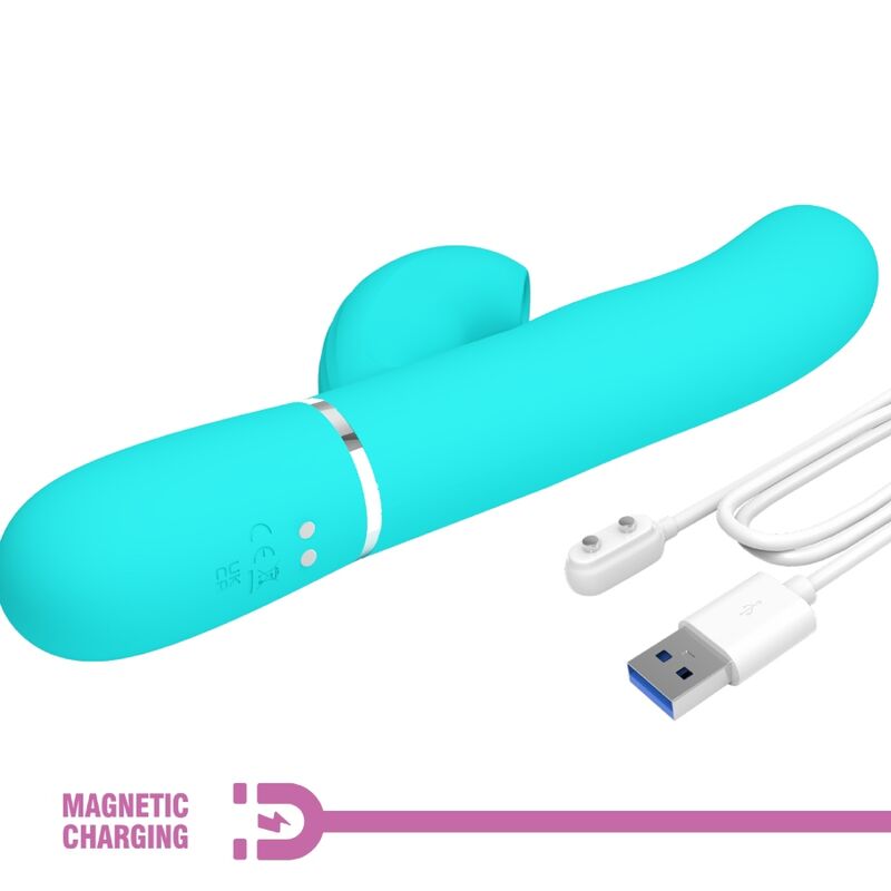 PRETTY LOVE - PERLITA 3-IN-1 MULTIFUNCTIONAL G-SPOT VIBRATOR AQUA GREEN