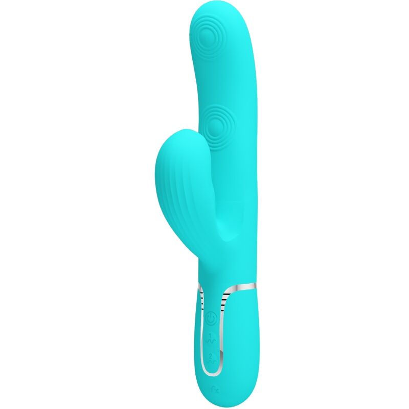 PRETTY LOVE - PERLITA 3-IN-1 MULTIFUNCTIONAL G-SPOT VIBRATOR AQUA GREEN