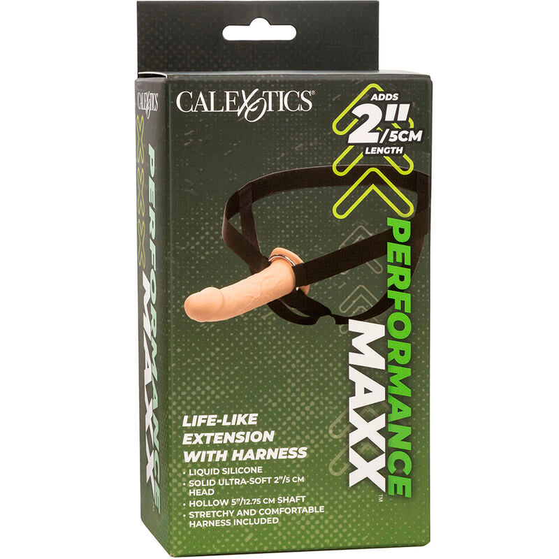 CALEXOTICS - PERFORMANCE MAXX REALISTIC EXTENSION WITH LIGHT SKIN HARNESS