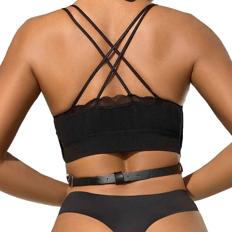 SUBBLIME - CHAIN CHEST HARNESS BLACK LEATHER ONE SIZE
