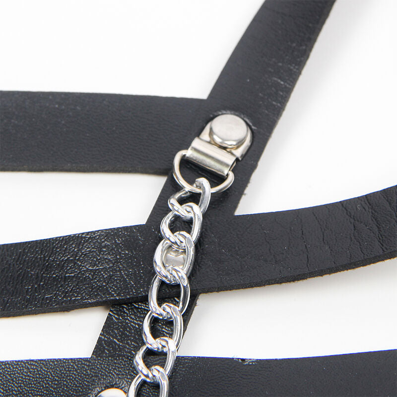 SUBBLIME - CORSET SHAPED HARNESS WITH CHAIN DETAILS ONE SIZE
