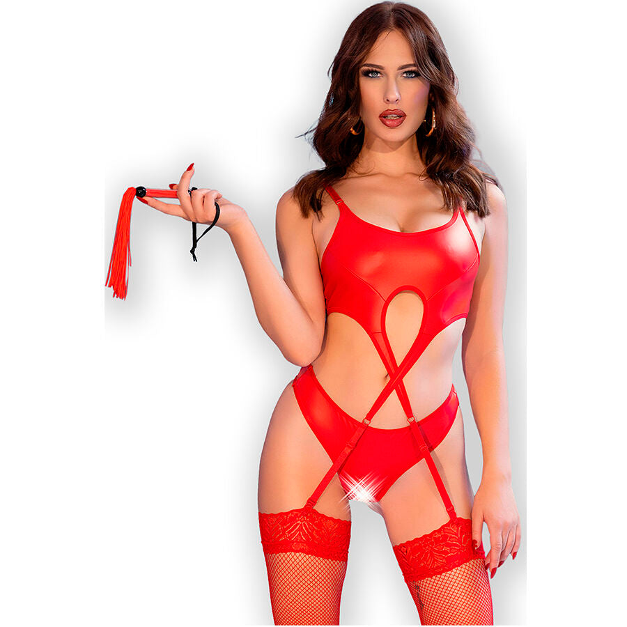 CHILIROSE - CR 4625 FOUR-PIECE CROTCHLESS SET RED S