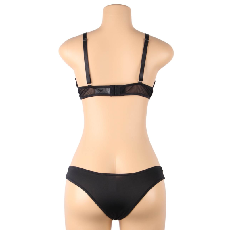 SUBBLIME - TWO-PIECE SHEER AND STRAPS BRA SET S/M