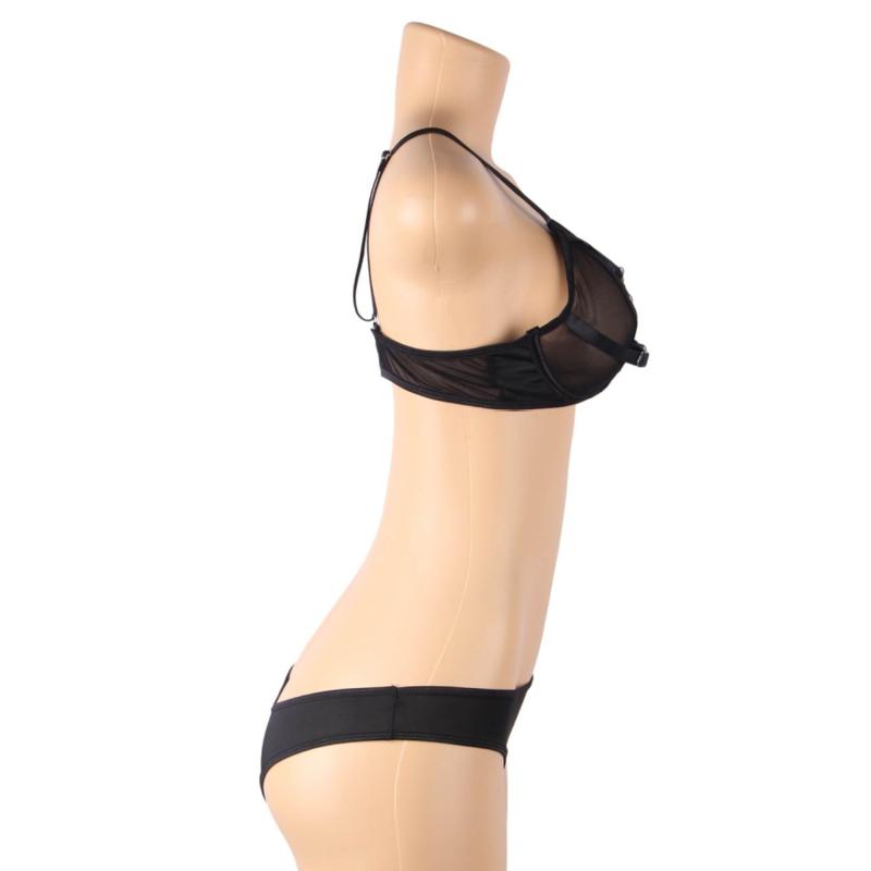 SUBBLIME - TWO-PIECE SHEER AND STRAPS BRA SET S/M