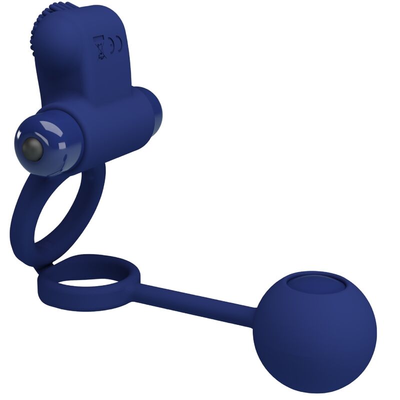 PRETTY LOVE - REMINGTON DOUBLE VIBRATING RING WITH BLUE PLUG
