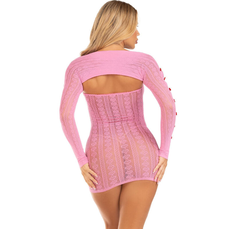 LEG AVENUE - PINK HEART & BOWS DRESS ONE SIZE