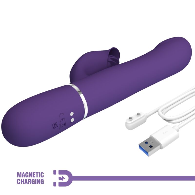 PRETTY LOVE - ZALIN 4-IN-1 PURPLE RABBIT PEARL VIBRATOR
