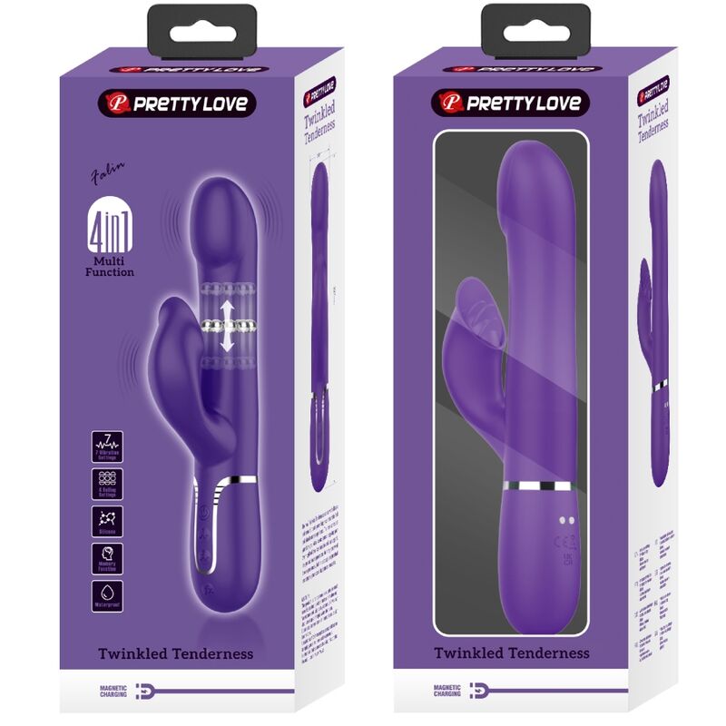 PRETTY LOVE - ZALIN 4-IN-1 PURPLE RABBIT PEARL VIBRATOR