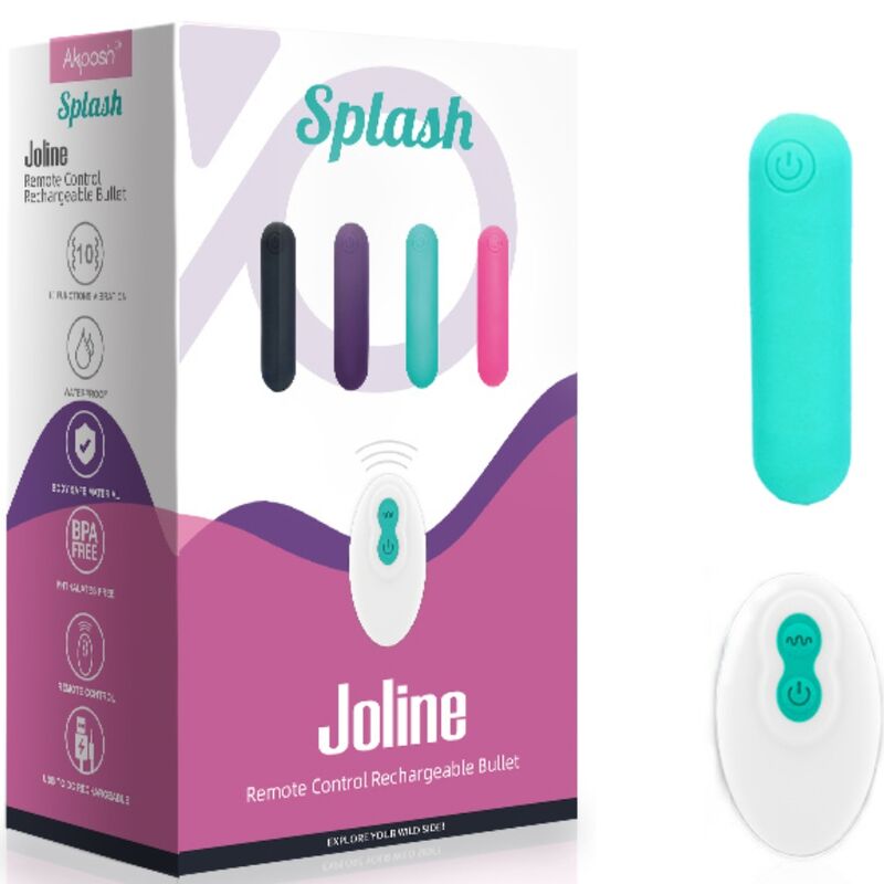 ARMONY - SPLASH JOLINE SILICONE VIBRATING BULLET REMOTE CONTROL 10 VIBRATIONS 65 X 15 CM GREEN
