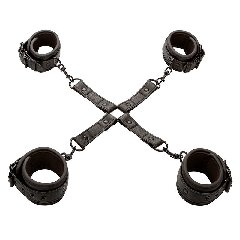 CALEXOTICS - NOCTURNAL CONNECTOR HOG TIE ADJUSTABLE BLACK LEATHER