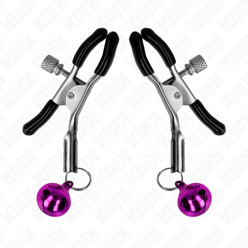 KINK - NIPPLE CLAMPS WITH VIOLET BELL 6 CM