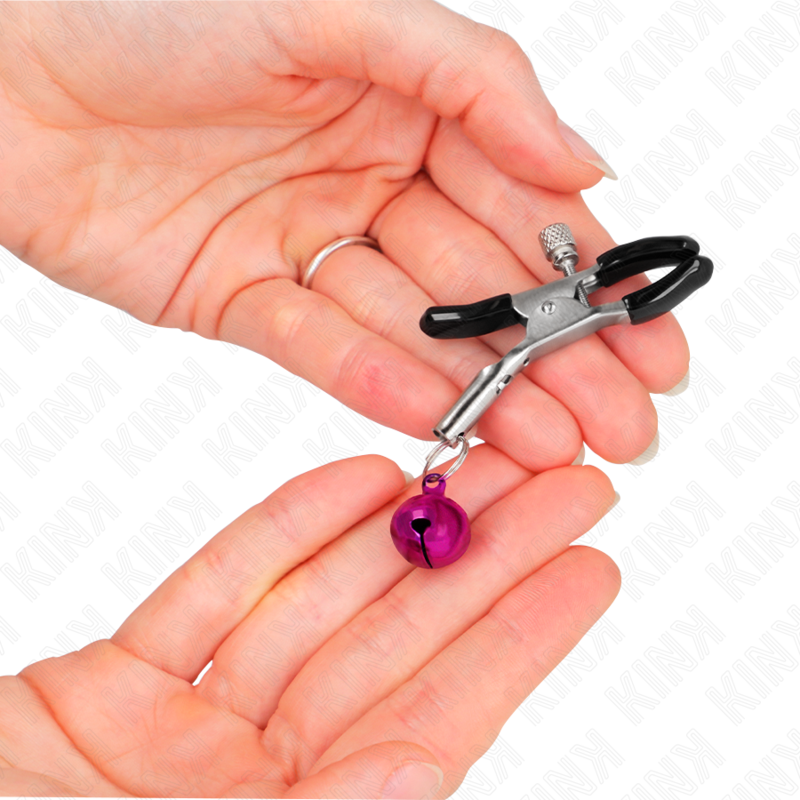 KINK - NIPPLE CLAMPS WITH VIOLET BELL 6 CM