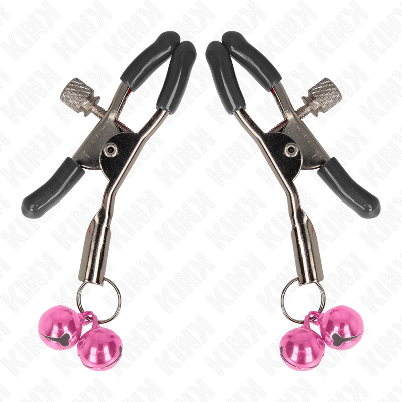 KINK - PINK DOUBLE BELL NIPPLE CLAMPS 6 CM