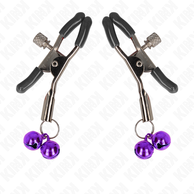 KINK - 6 CM VIOLET DOUBLE BELL NIPPLE CLAMPS