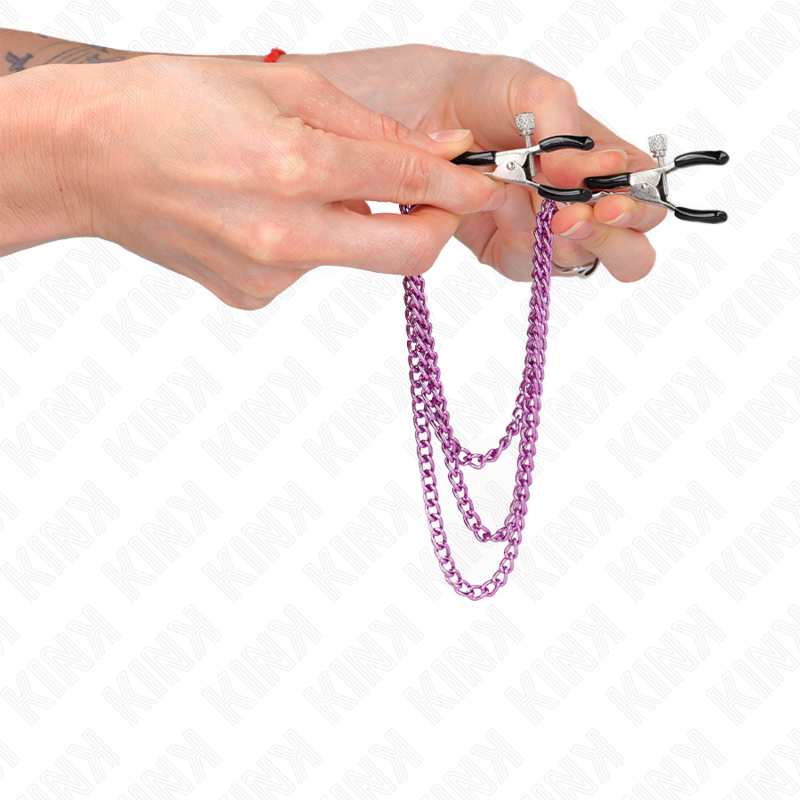KINK - TRIPLE CHAIN NIPPLE CLAMPS VIOLET 20/23/28 CM