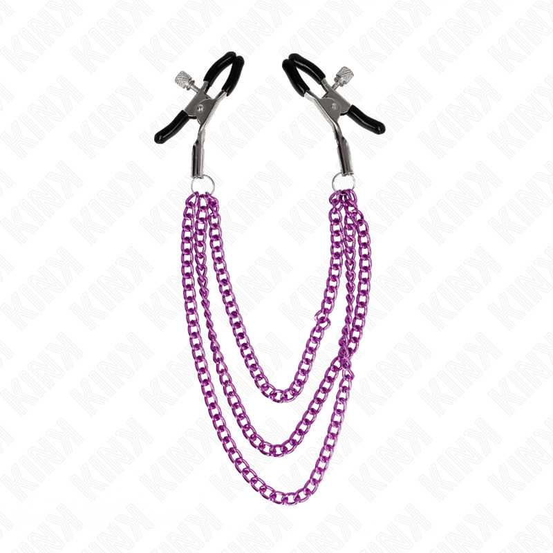 KINK - TRIPLE CHAIN NIPPLE CLAMPS VIOLET 20/23/28 CM