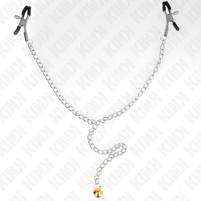 KINK - NIPPLE CLAMPS WITH GOLD BELL AND CHAIN 30 CM